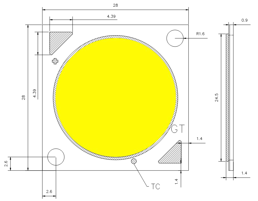 Getian Sunlike COB2828 1212 30W 50W High CRI95+ LED 3000K 4000K 5000K 5700K Full Spectrum LED